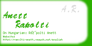 anett rapolti business card